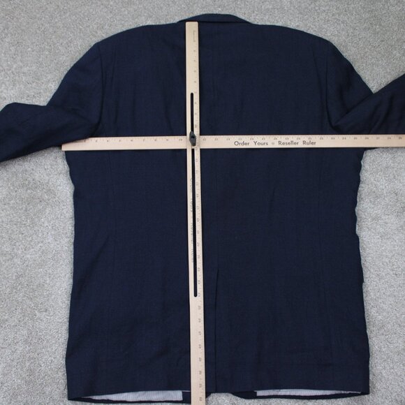 Jos. A. Bank 730 Burke Blazer Mens 46 L Blue Linen/Wool Blend Sports Jacket - Picture 11 of 13